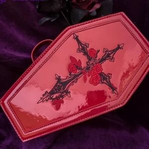Nwot harajuku red coffin cross purse